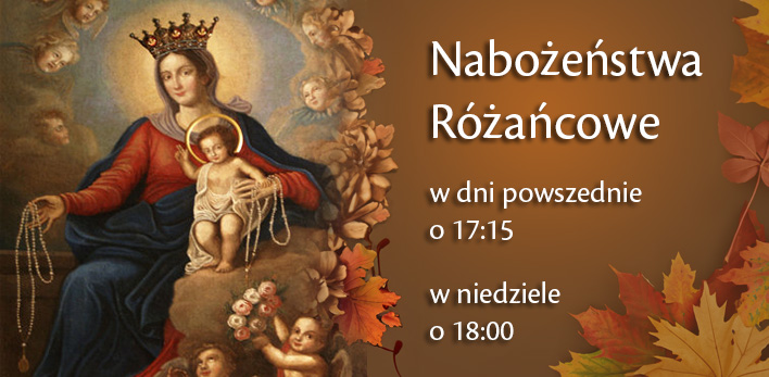 Nabożeństwa Różańcowe w Pażdzierniku w dni powszednie o godz. 17:15, a w niedziele o 18:00