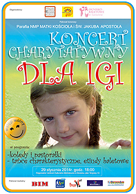 Koncert Charytatywny dla Igi - plakat