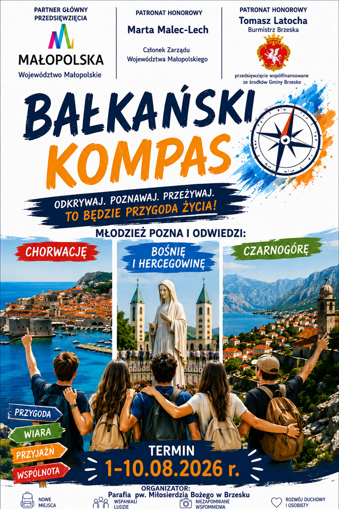 Zapraszamy młodzież na wyjazd wakacyjny w dniach 1–10 sierpnia 2026 r